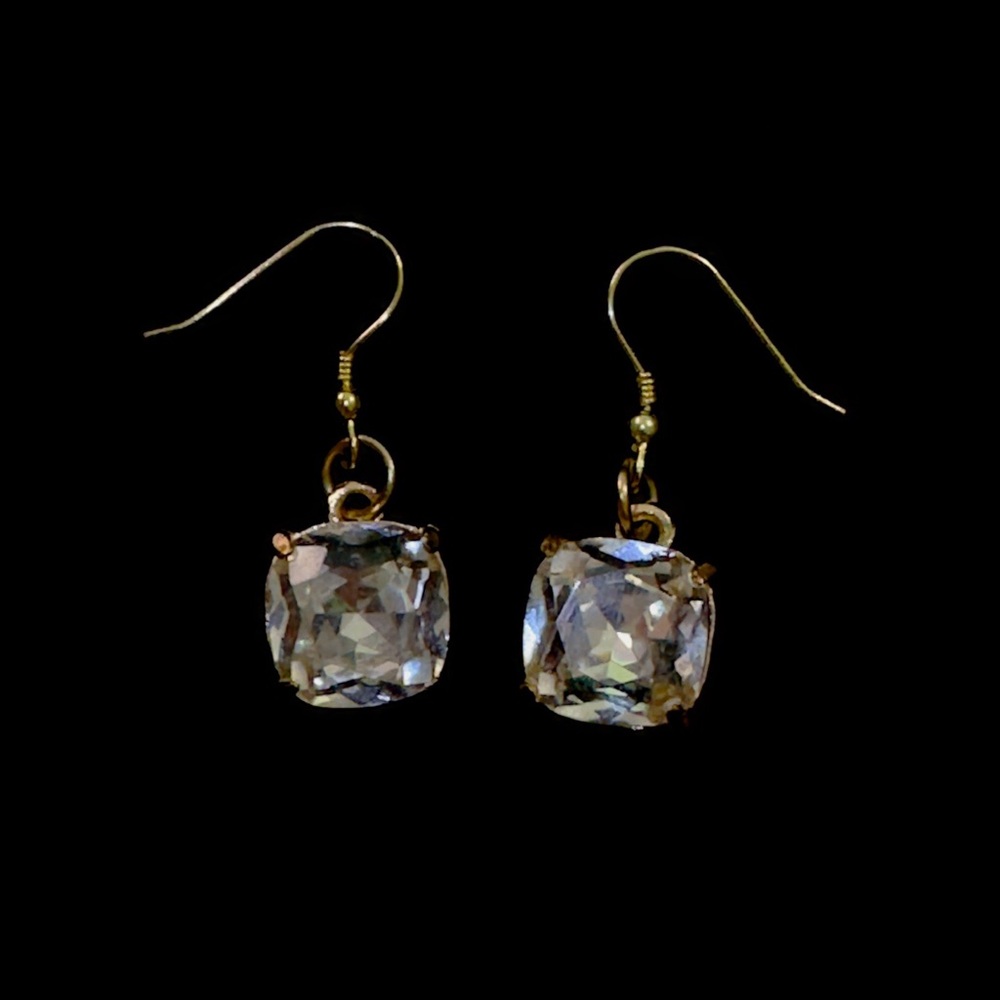 Vintage Simple Diamond Earrings *Costume Jewelry*